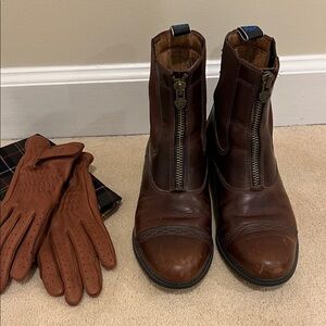 Ariat Devon Zip Paddock Boots in Wax Chocolate - Brown Leather